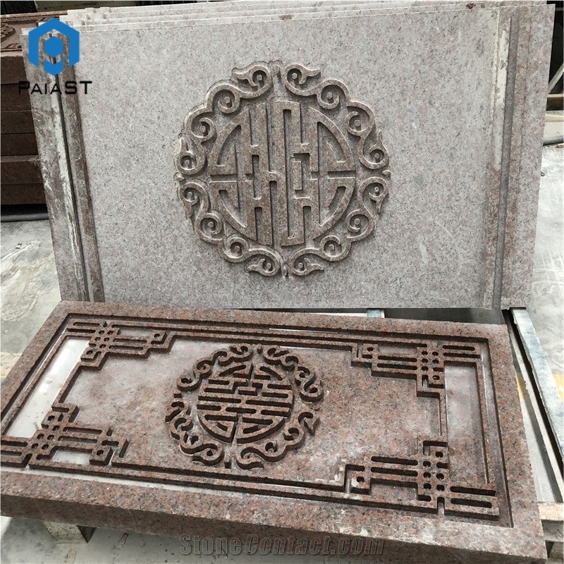Cnc Red Granite Engraving Interior&Outdoor Wall