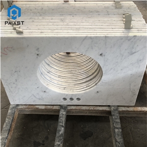 Customized Carrara White Marble Bath Countertop