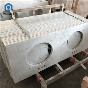 Customized Carrara White Marble Bath Countertop