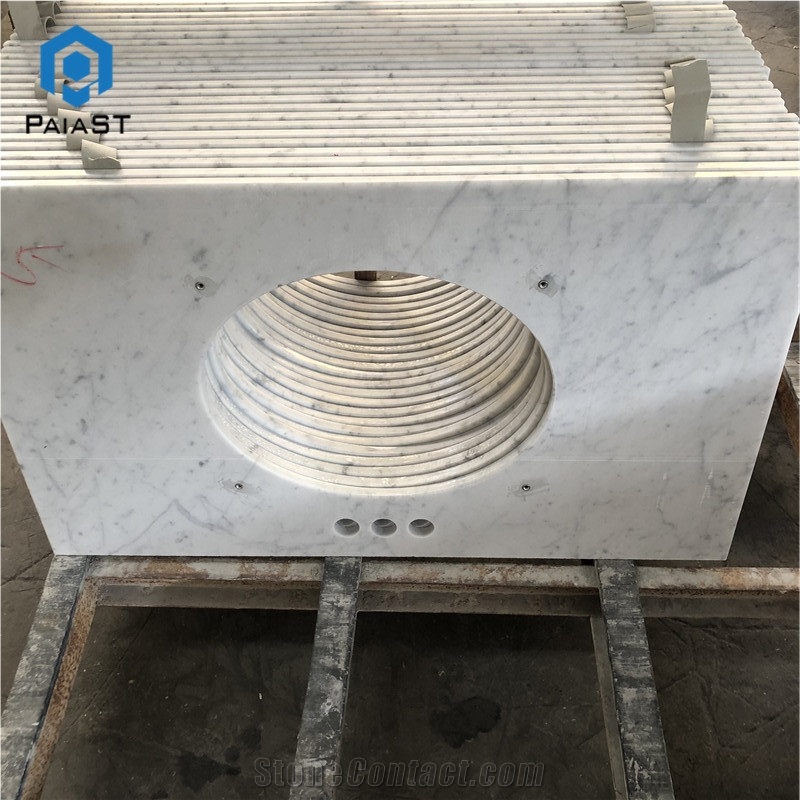 Customized Carrara White Marble Bath Countertop