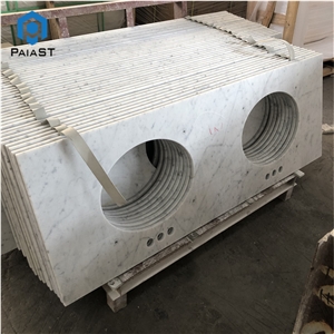 Customized Carrara White Marble Bath Countertop