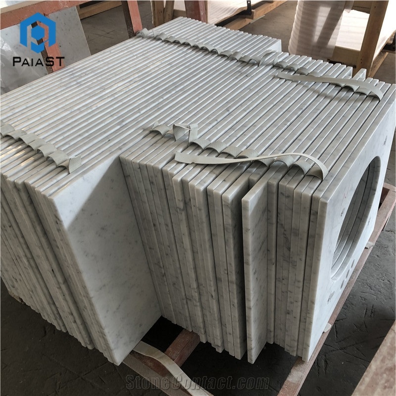 Customized Carrara White Marble Bath Countertop