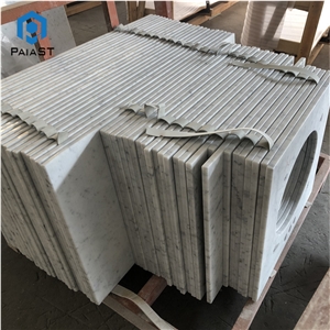 Customized Carrara White Marble Bath Countertop
