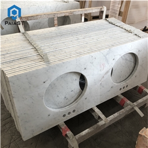 Customized Carrara White Marble Bath Countertop