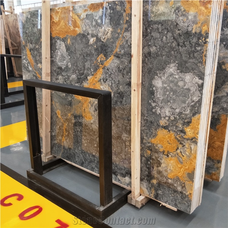 Dark Grey Black Jade Onyx Stone Slabs for Villa
