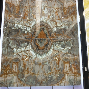 Dark Grey Black Jade Onyx Stone Slabs for Villa
