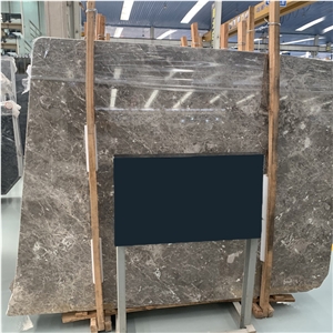 Dark Grey Marble With White Flower Slab Tiles