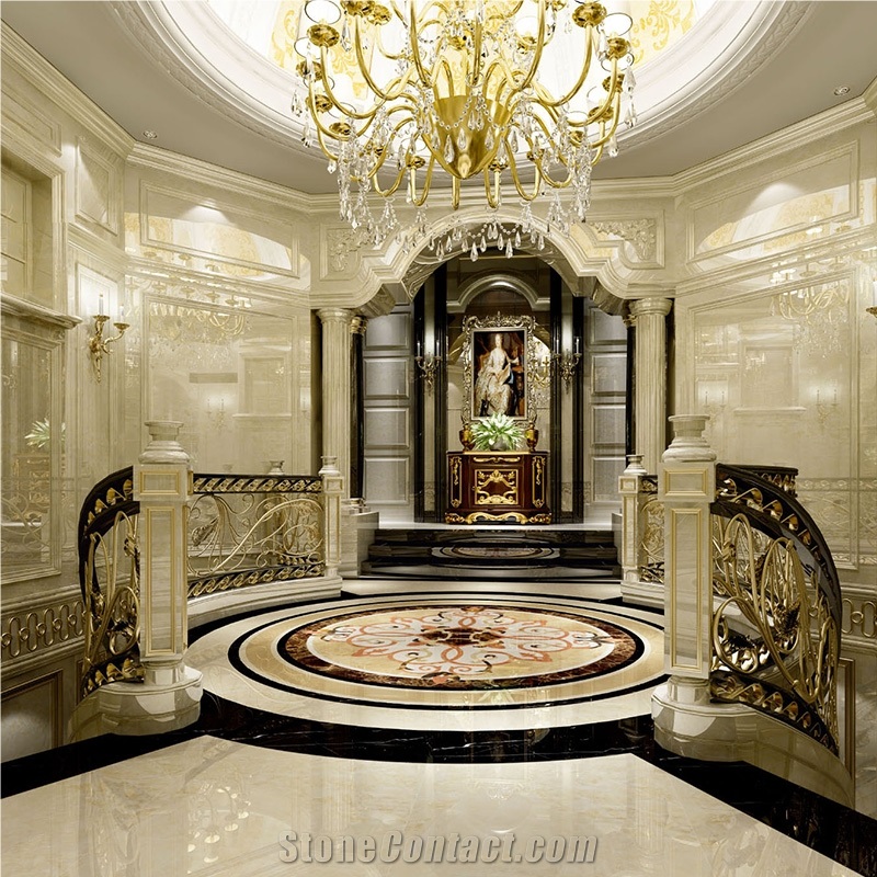 Decorative Marble Waterjet Medallion Pattern Floor