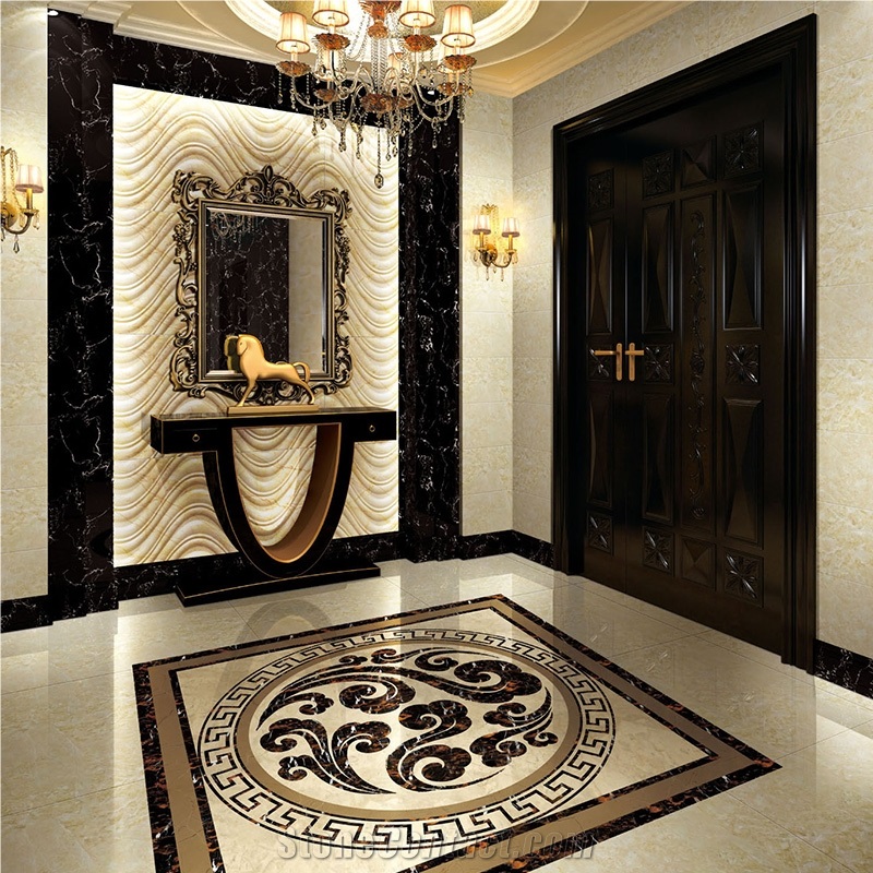 Decorative Marble Waterjet Medallion Pattern Floor