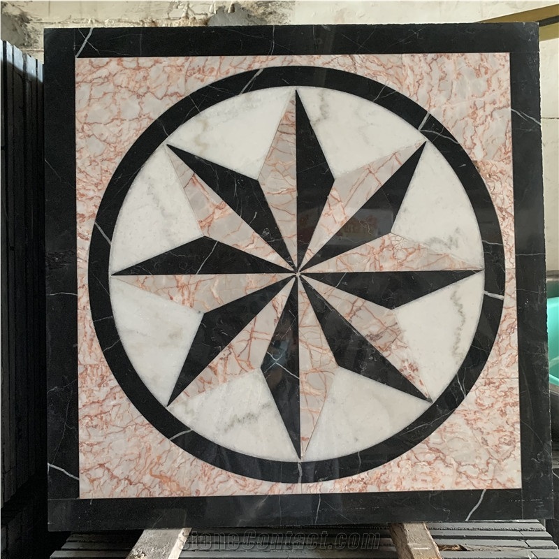Decorative Square Waterjet Marble and Granite Tile