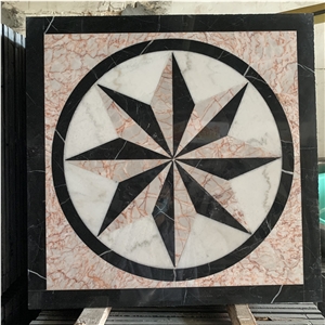 Decorative Square Waterjet Marble and Granite Tile