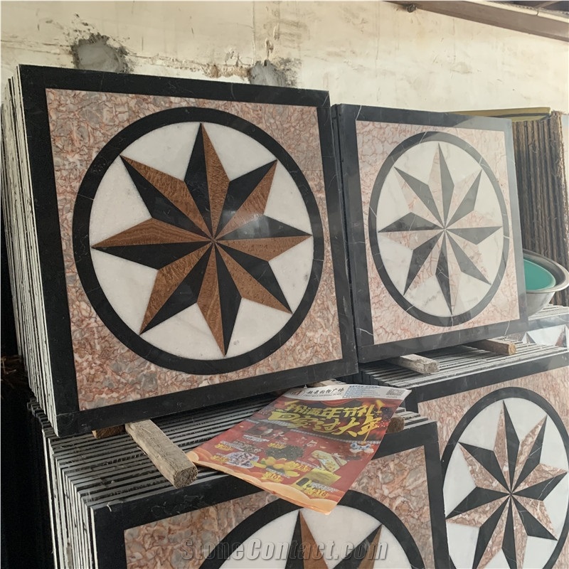 Decorative Square Waterjet Marble and Granite Tile