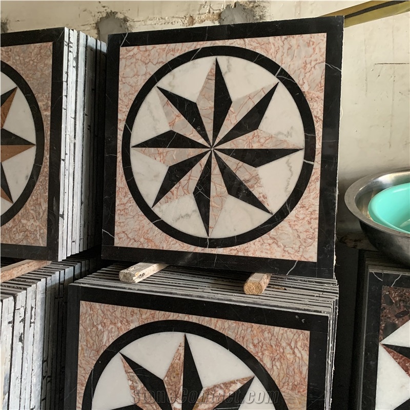 Decorative Square Waterjet Marble and Granite Tile