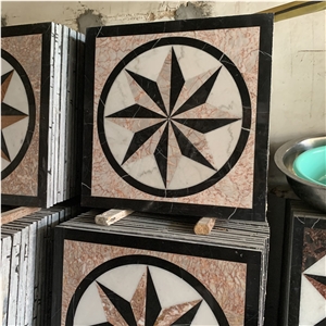 Decorative Square Waterjet Marble and Granite Tile