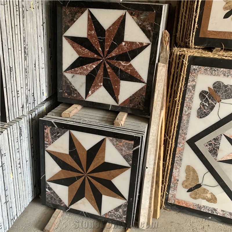 Decorative Square Waterjet Marble and Granite Tile