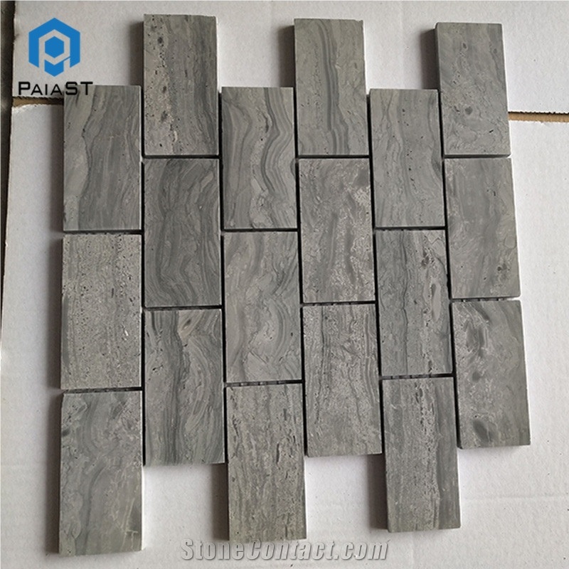 Factory Direct Grey Rectangle Marble Mosaic Tiles