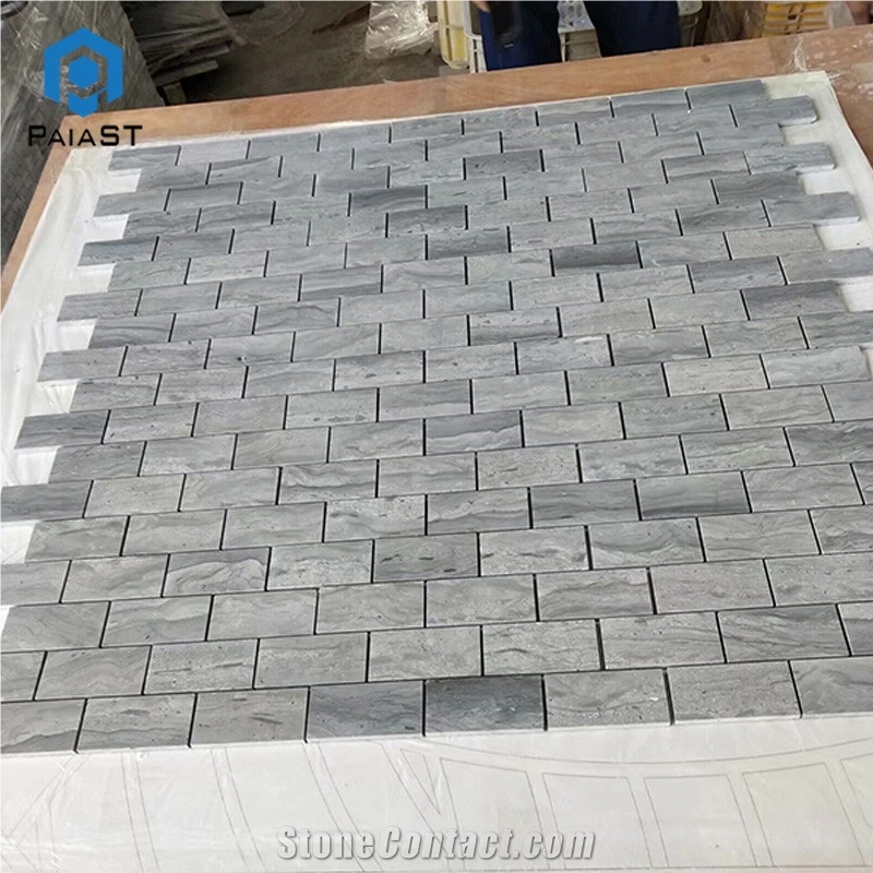 Factory Direct Grey Rectangle Marble Mosaic Tiles