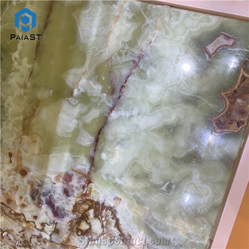 Factory Direct Square Green Onyx Table For Villa