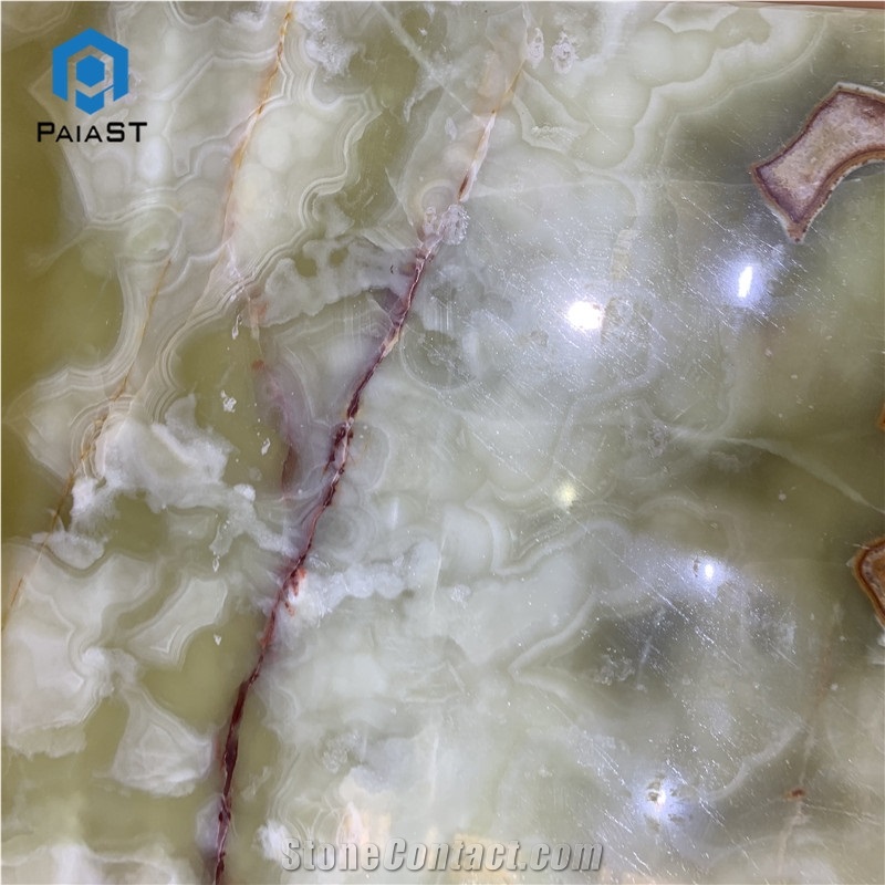Factory Direct Square Green Onyx Table For Villa