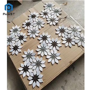 Flower Pattern Marble Mosaic Medallion