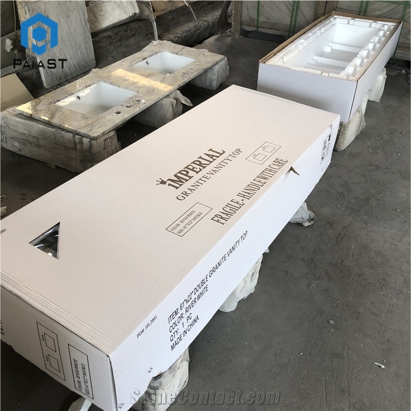 Giallo Cecilia White Granite Custom Bathroom Top