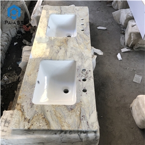 Giallo Cecilia White Granite Custom Bathroom Top