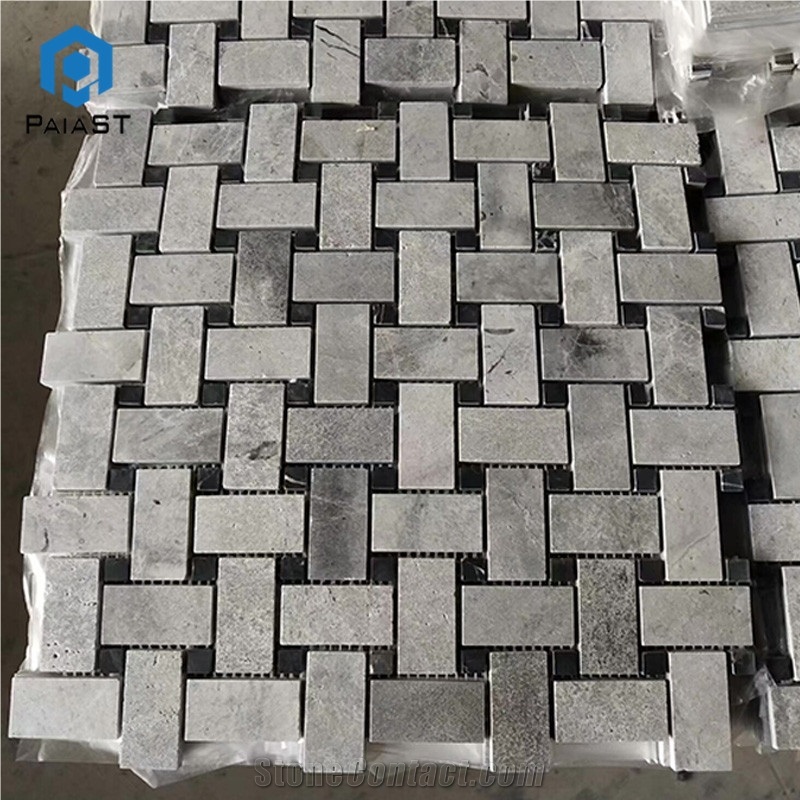 Good Design Grey Marble Knitting Shape Mosaic Tile