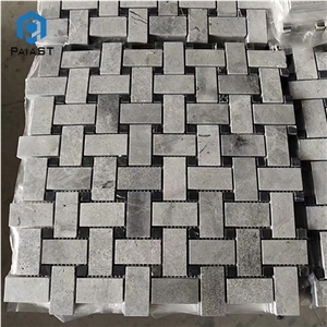 Good Design Grey Marble Knitting Shape Mosaic Tile
