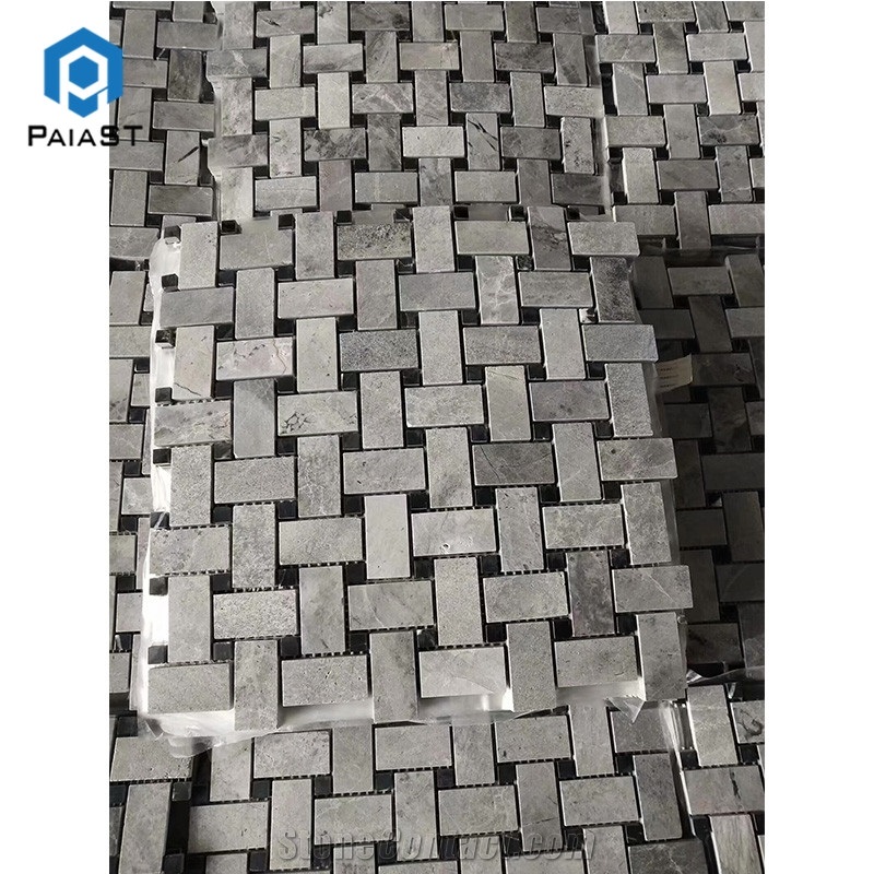 Good Design Grey Marble Knitting Shape Mosaic Tile