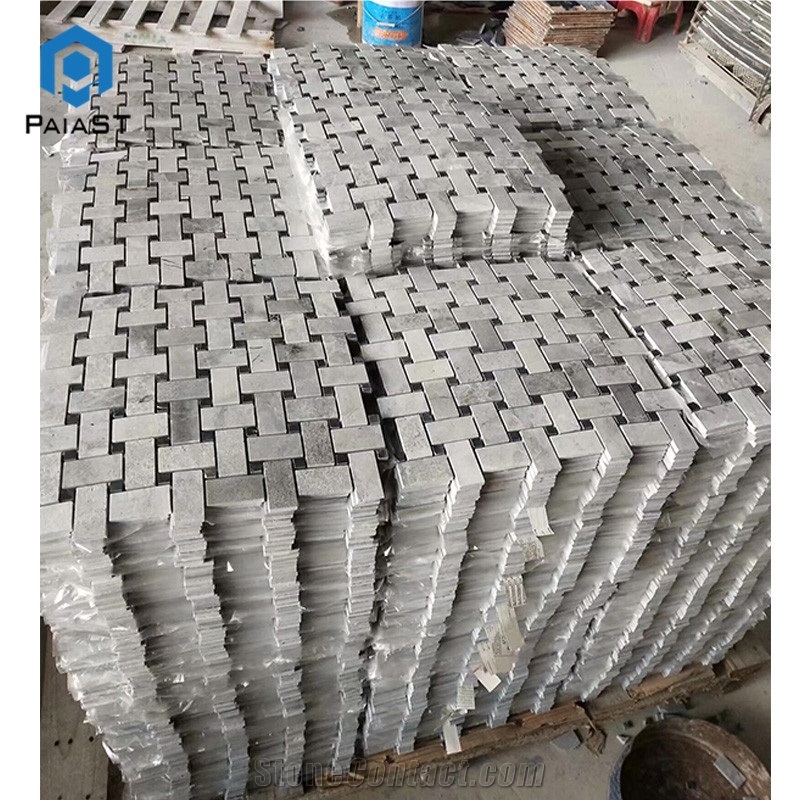 Good Design Grey Marble Knitting Shape Mosaic Tile