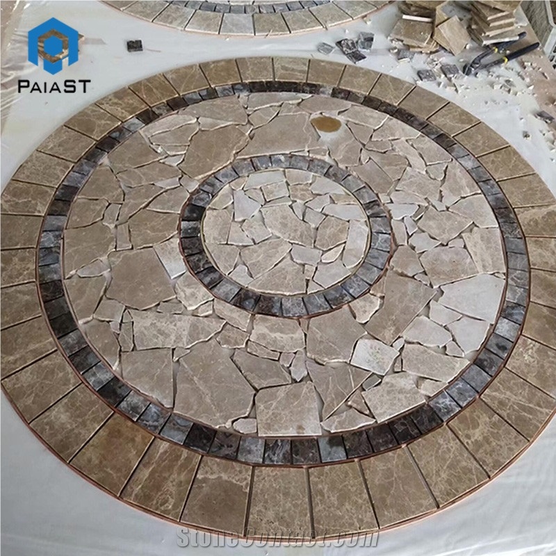 Round Marble Mosaic Medallions For Patio, Terrace Floors