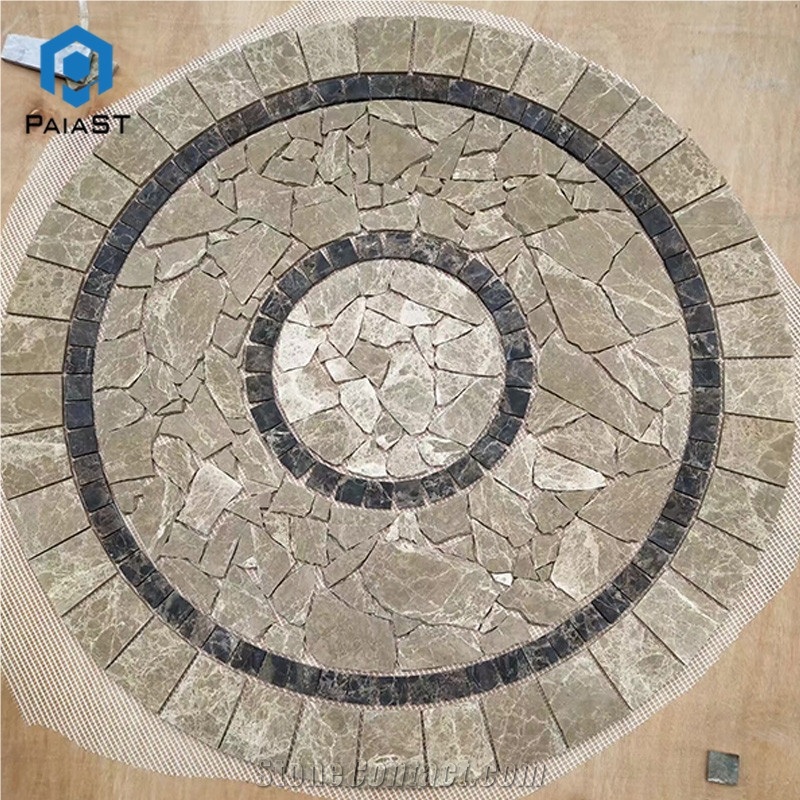 Round Marble Mosaic Medallions For Patio, Terrace Floors