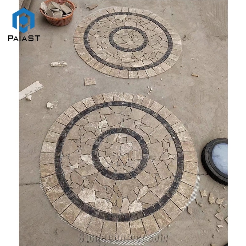 Round Marble Mosaic Medallions For Patio, Terrace Floors