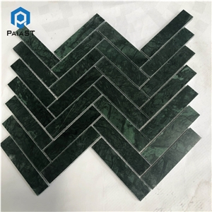 Green Marble Herringbone Mosaic For Wall Tiles