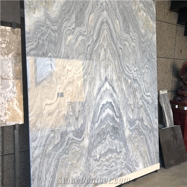 Grey Forest Marble Slab Tiles For Background Wall