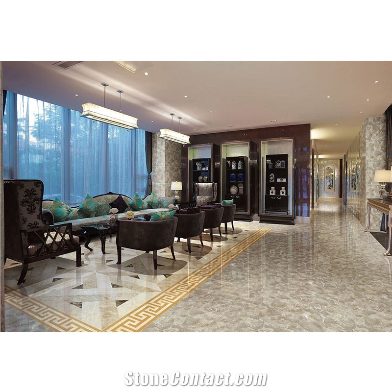 Hall Flooring Corridor Waterjet Medallion Design
