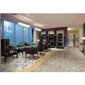 Hall Flooring Corridor Waterjet Medallion Design
