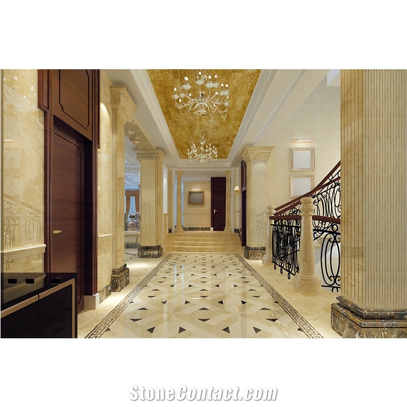 Hall Flooring Corridor Waterjet Medallion Design