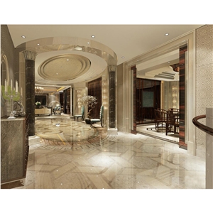 Hall Flooring Corridor Waterjet Medallion Design