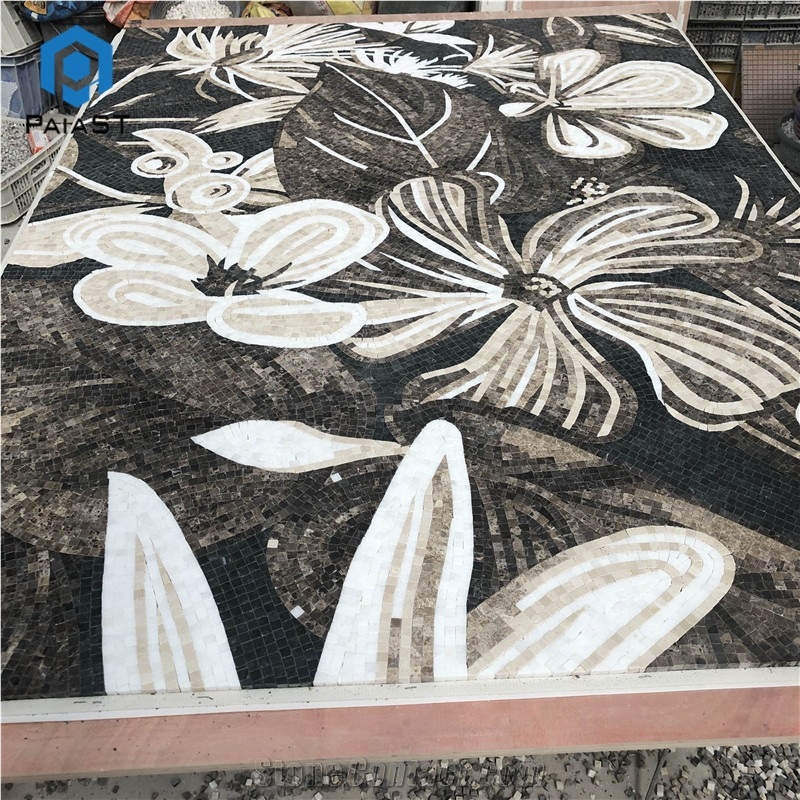 Handmade Flower Mosaic Art Tiles For Home Wall