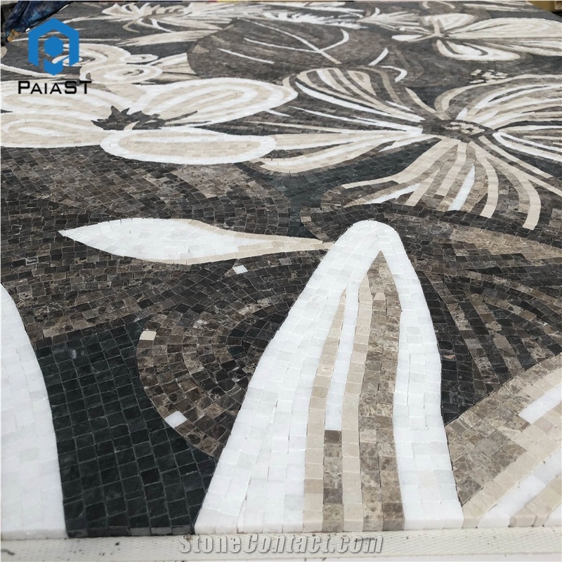 Handmade Flower Mosaic Art Tiles For Home Wall