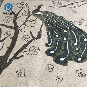 Handmade Peacock Marble Mosaic Stone Art For Wall