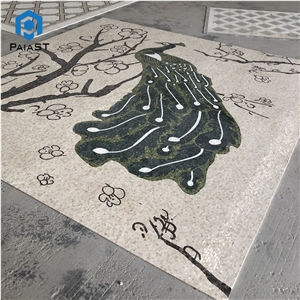 Handmade Peacock Marble Mosaic Stone Art For Wall