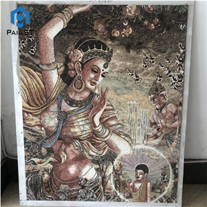 Handmade Sakyamuni Buddha Marble Mosaic Art Tile