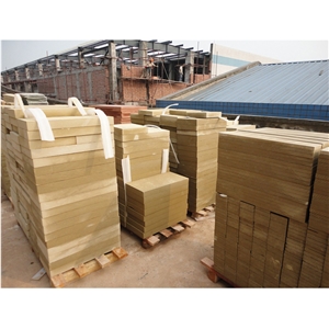 Honed Surface Yellow Sandstone Tiles for Villa