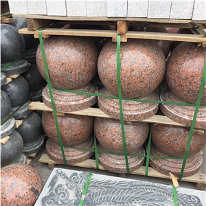 Hot Sale Polished Natural Granite Round Stone Ball Stone Barriers, Bollards
