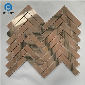 Hot Selling Red Marble Herringbone Mosaic Tiles Hot Selling Red Marble Herringbone Mosaic Tiles