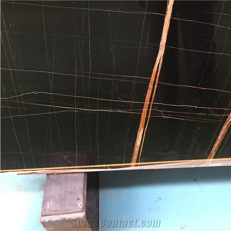 Natural Sahara Noir Marble Slab For Project Floor Wall Tiles