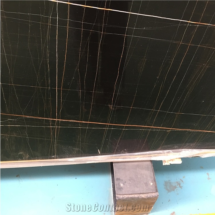Natural Sahara Noir Marble Slab For Project Floor Wall Tiles