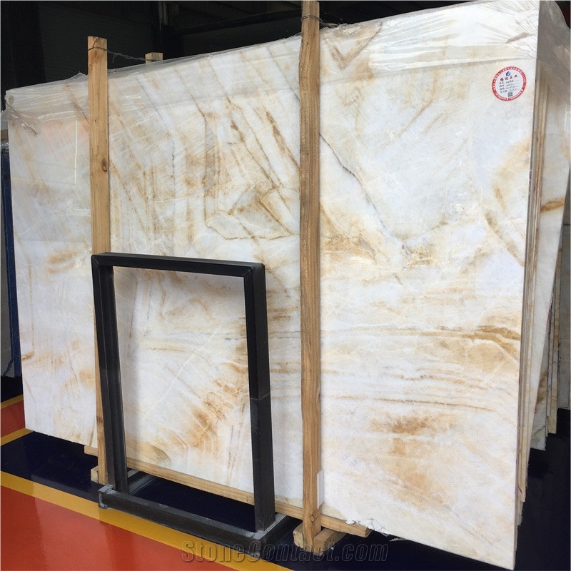 White Lemon Onyx Big Slab For Floor Tile And Wall Decor